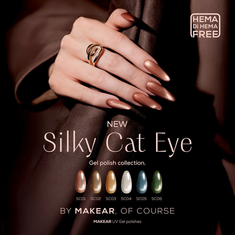 Makear Vernis Gel Couleur - Collection Silky Cat Eye