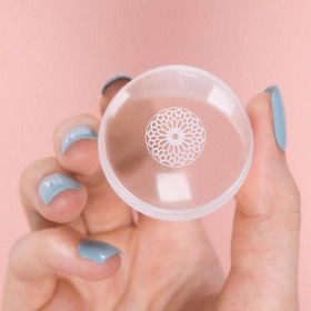 Moyou London - Tampon rond cristal transparent (grattoir inclus)