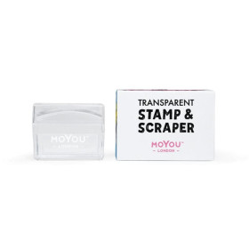 Moyou London - Mini tampon rectangle transparent (grattoir inclus)