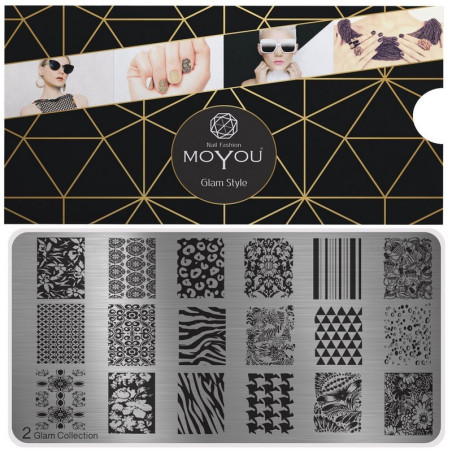 Nail Fashion Moyou - Plaque de motifs stamping Glam 2