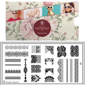 Nail Fashion Moyou - Plaque de motifs stamping Vintage 6