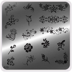 Nail Fashion Moyou - Plaque de motifs stamping carrée 429 (bridal)