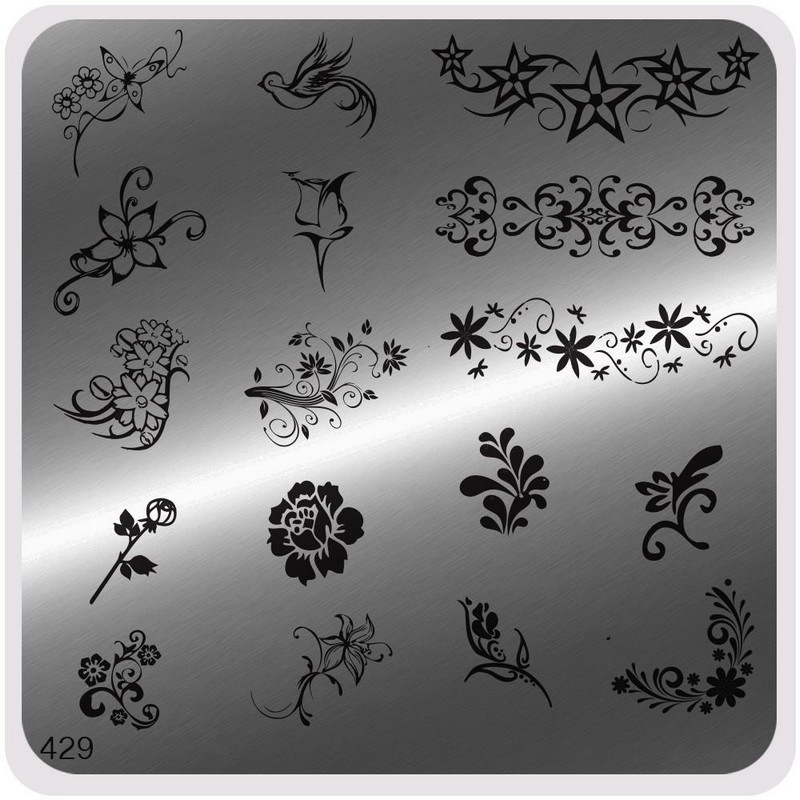 Nail Fashion Moyou - Plaque de motifs stamping carrée 429 (bridal)