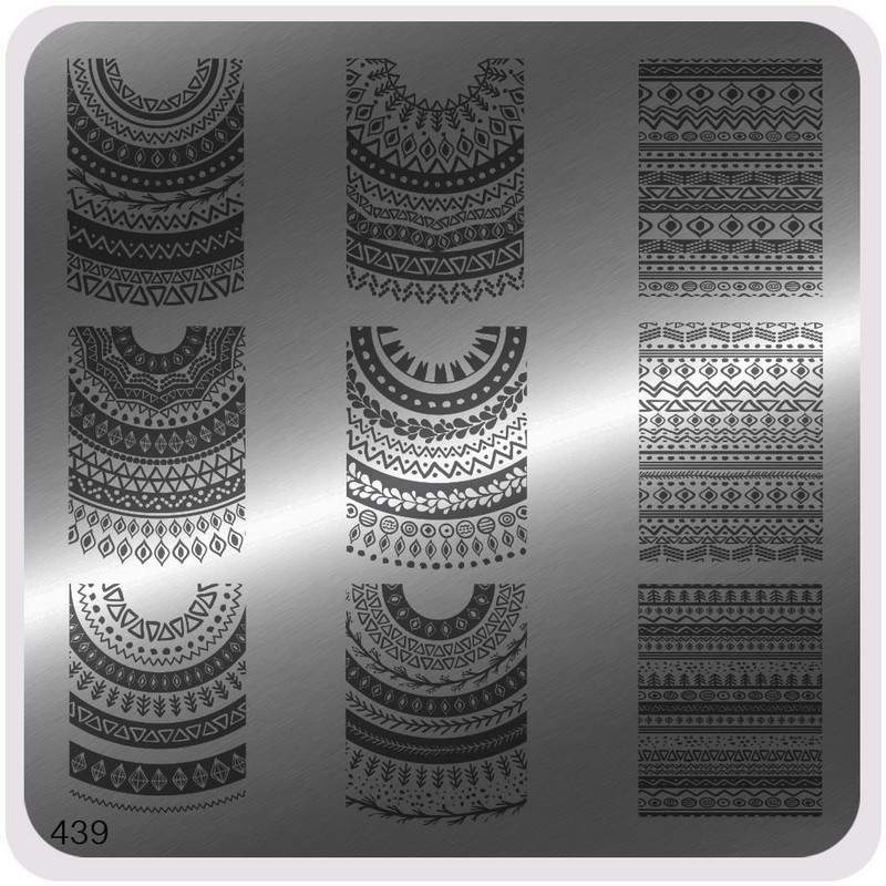 Nail Fashion Moyou - Plaque de motifs stamping carrée 439 (Ethnic)