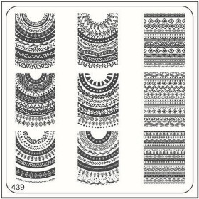 Nail Fashion Moyou - Plaque de motifs stamping carrée 439 (Ethnic)