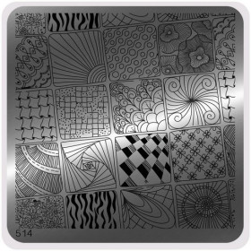 Nail Fashion Moyou - Plaque de motifs stamping carrée 514 (Glam)