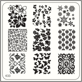 Nail Fashion Moyou - Plaque de motifs stamping carrée 433 (Glam)