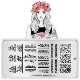 Moyou London - Plaque de motifs Flower Power 29