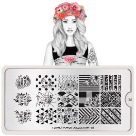 Moyou London - Plaque de motifs Flower Power 26